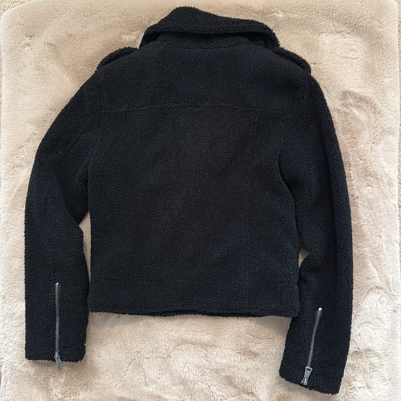 Max Studio Faux Fur Shearling Military/Moto Jacket - Picture 3 of 7